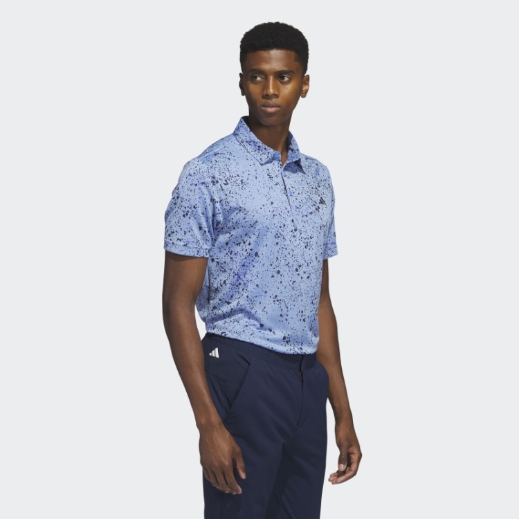 Camisa Pólo De Golfe Azul Jacquard Adidas