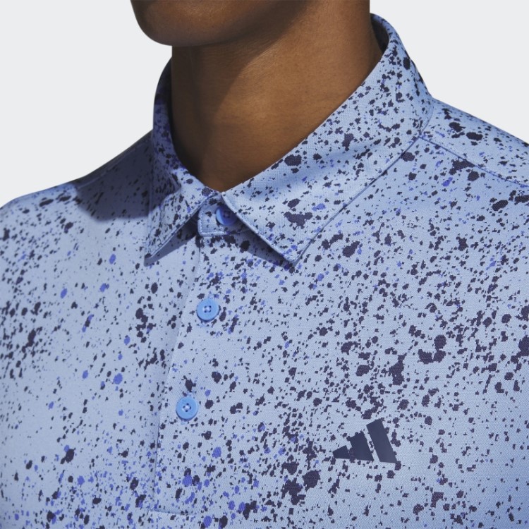 Camisa Pólo De Golfe Azul Jacquard Adidas