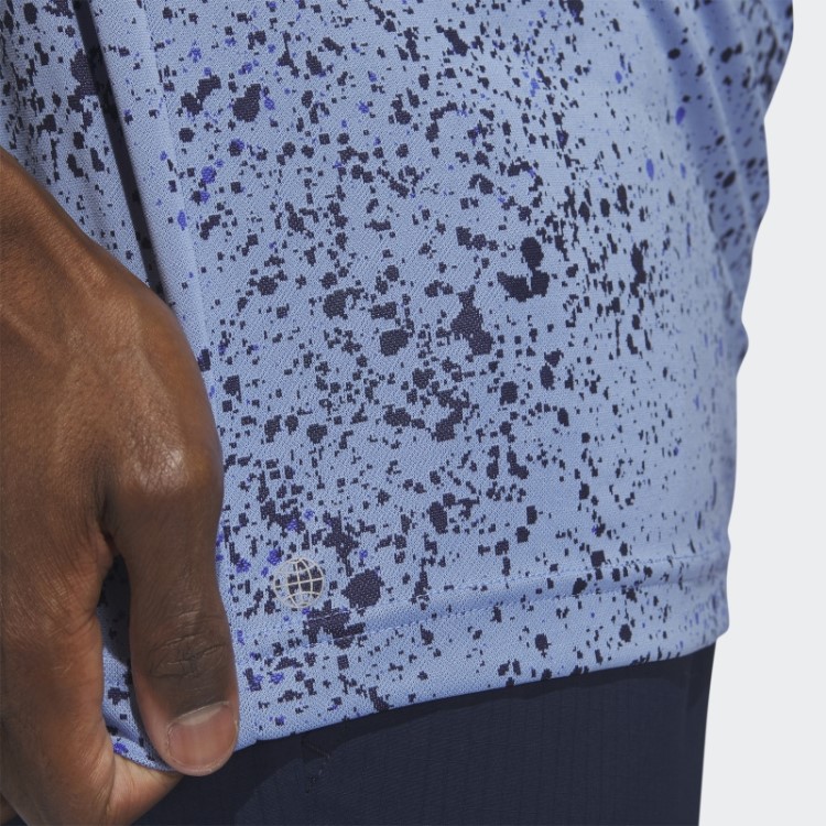 Camisa Pólo De Golfe Azul Jacquard Adidas