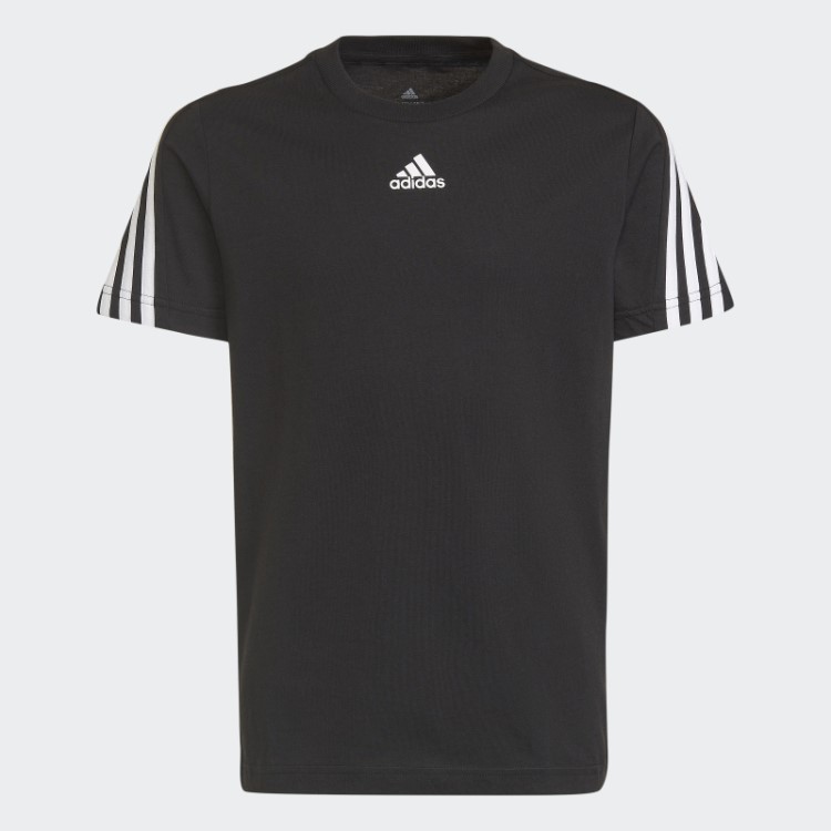 Camiseta Preta Com As Três Listras Future Icons Da Adidas