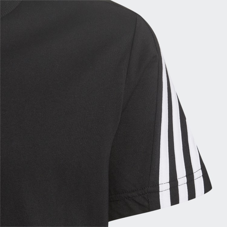 Camiseta Preta Com As Três Listras Future Icons Da Adidas