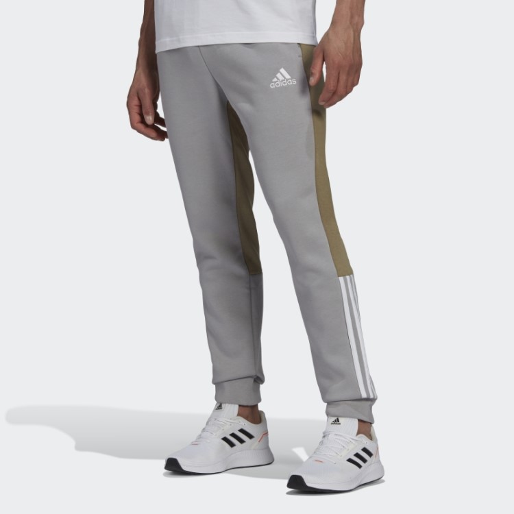 Calça De Lã Adidas Mgh Cinza Sólido Essencial Colorblock