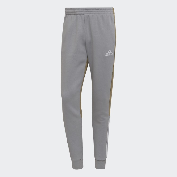 Calça De Lã Adidas Mgh Cinza Sólido Essencial Colorblock