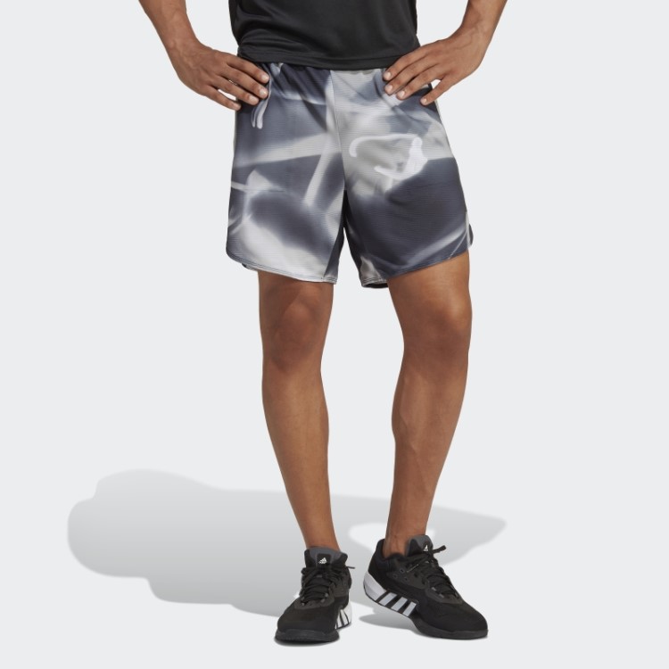 Cinza Projetado Para Treinamento Heat.rdy Hiit Allover Shorts De Treinamento De Impressão Adidas
