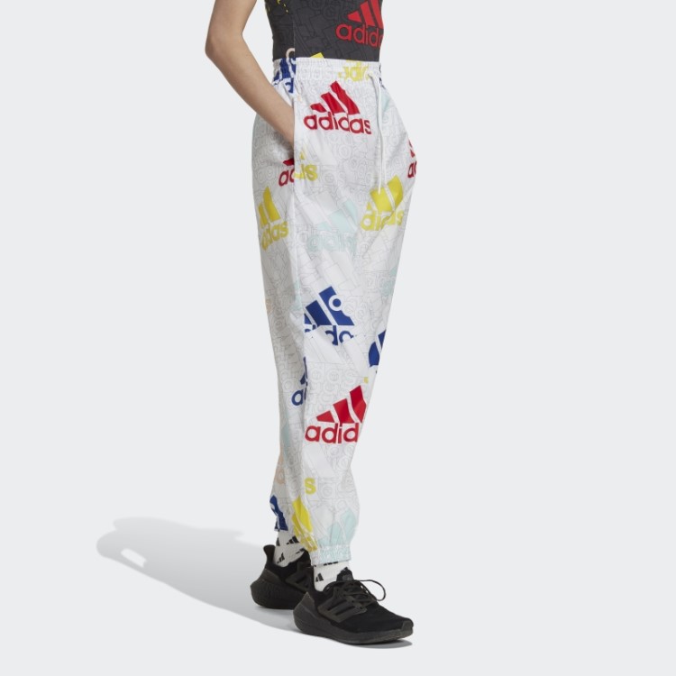 Essentials Calça Multicolorida Com Logo Em Malha Solta Adidas Branca