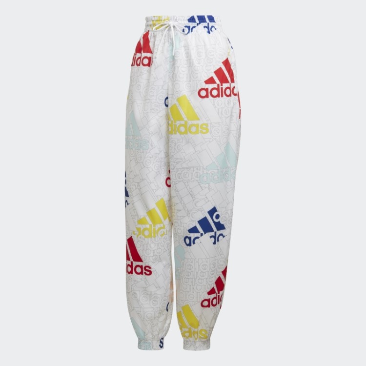 Essentials Calça Multicolorida Com Logo Em Malha Solta Adidas Branca