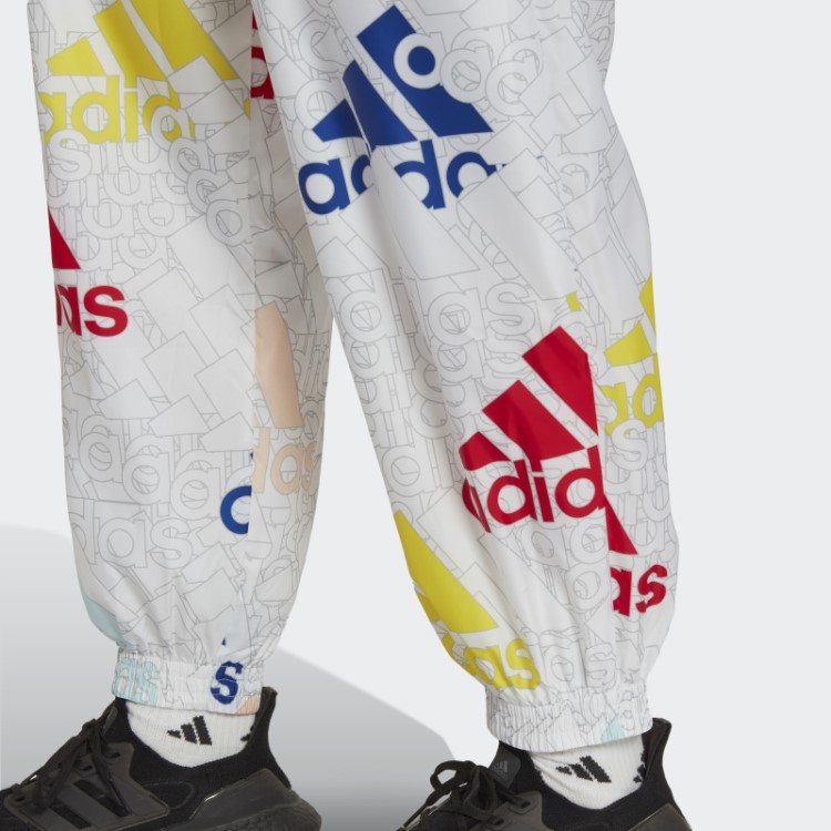 Essentials Calça Multicolorida Com Logo Em Malha Solta Adidas Branca