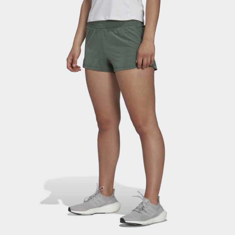 Adidas Short Verde óxido Pacer Com As Três Listras Mescladas
