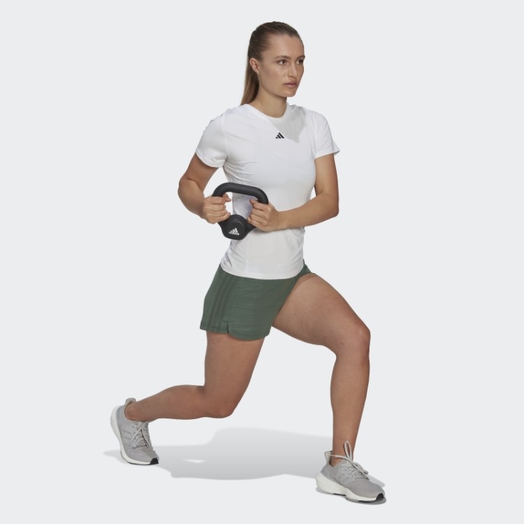 Adidas Short Verde óxido Pacer Com As Três Listras Mescladas
