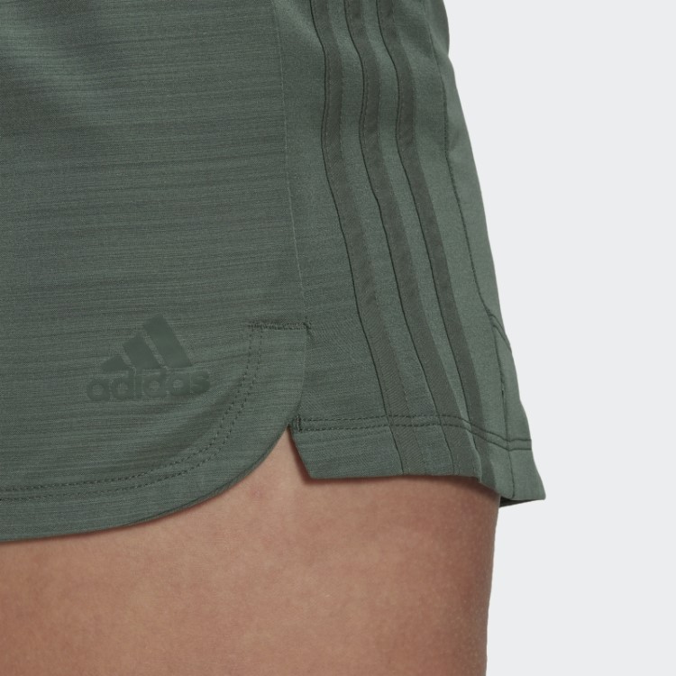 Adidas Short Verde óxido Pacer Com As Três Listras Mescladas