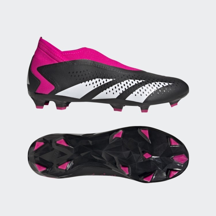 Rosa Choque Adidas Predador Precisão.3 Botas De Chão Firme Sem Cadarço
