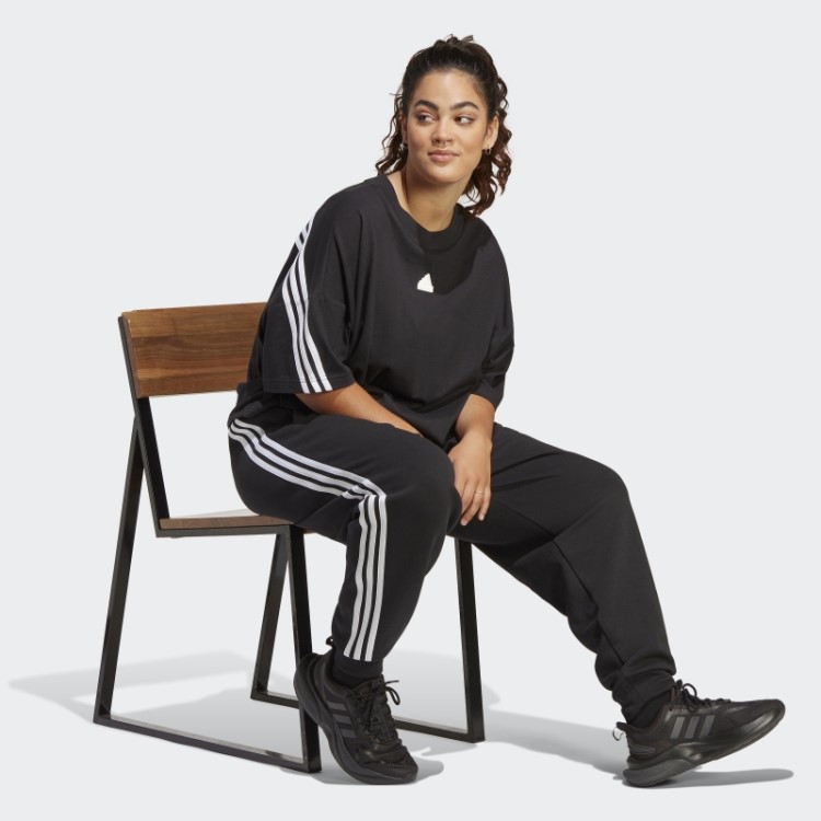 Calça Regular Adidas Black Future Icons Com As Três Listras (tamanho Grande)