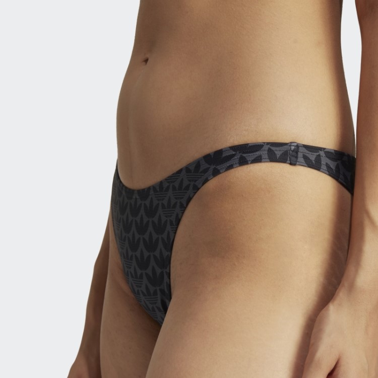 Calcinha De Biquíni Preta Original Adidas Com Monograma