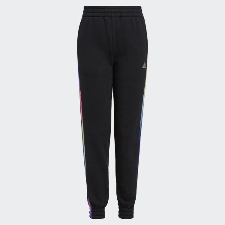 Calça Jogger De Lã Com Listras E Estampa Allover Preta Da Adidas