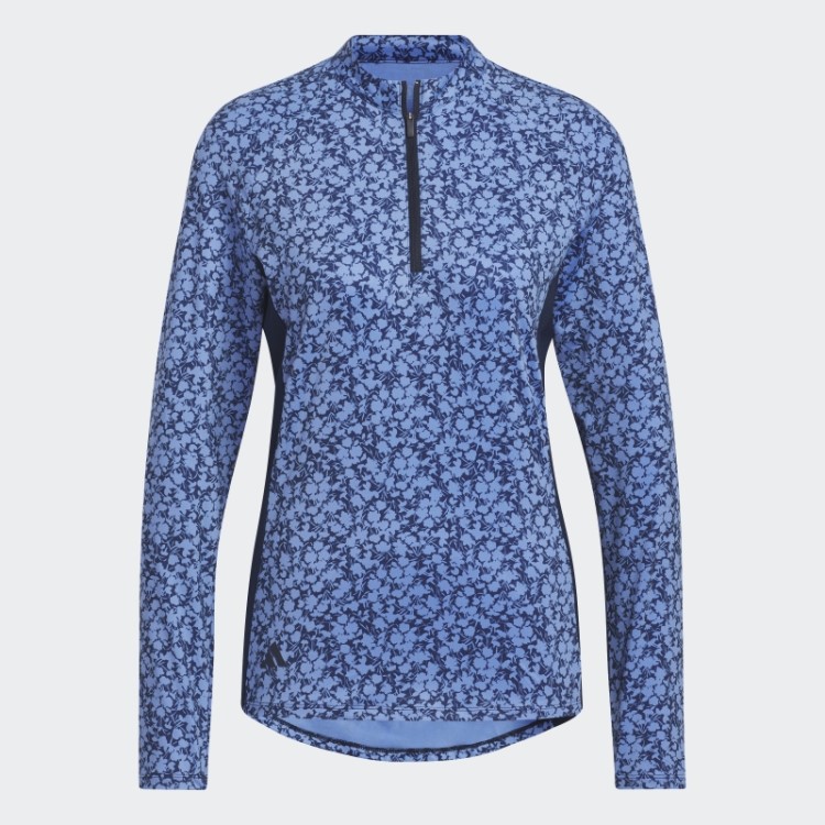 Adidas Ultimate365 Camisa Polo Azul Marinho Com Estampa De Zíper E Gola 1/4