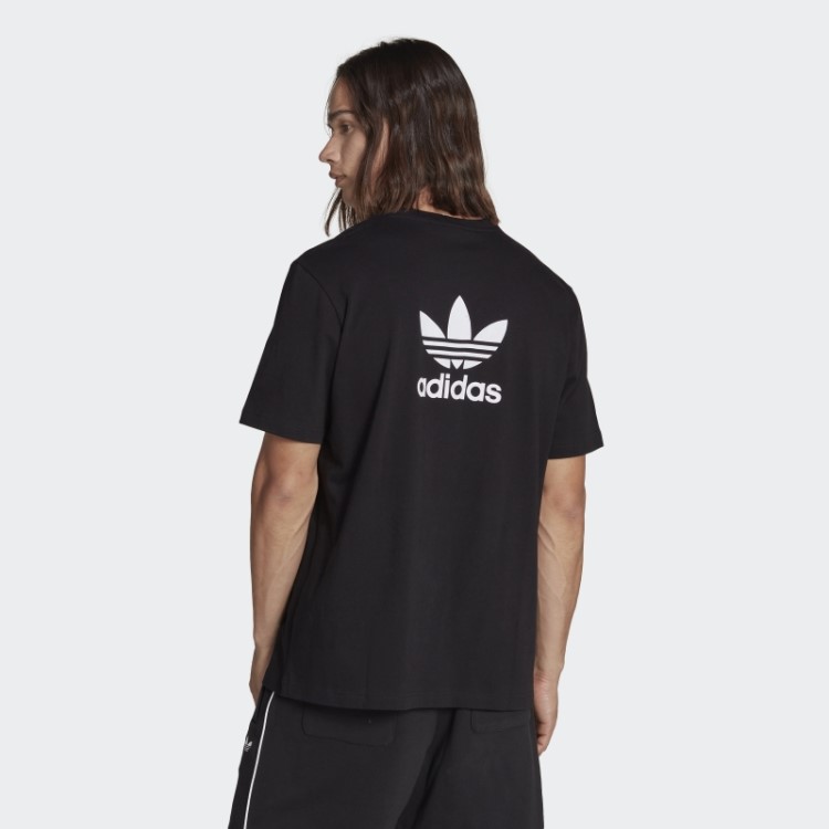 Camiseta Adidas Adicolor Classics Nas Costas E Na Frente Com Trevo Quadrado Preto