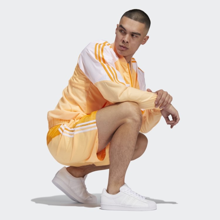 Shorts De Verão Adidas Laranja ácido