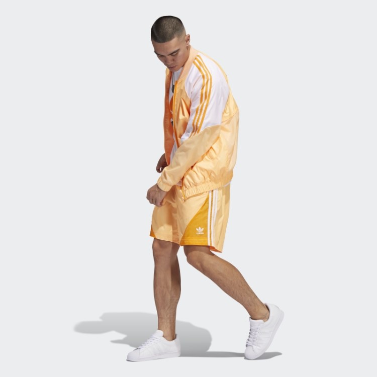 Shorts De Verão Adidas Laranja ácido