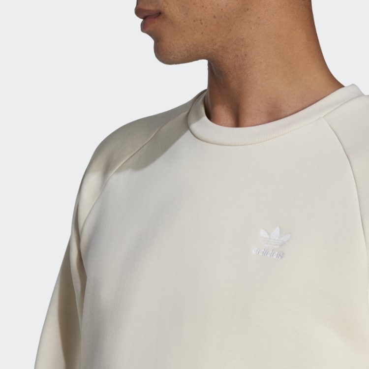 Moletom Branco Trefoil Essentials Gola Redonda Adidas Hot