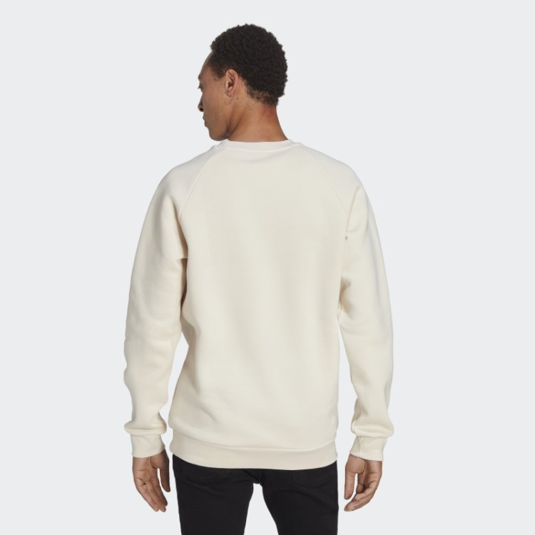 Moletom Branco Adidas Trefoil Essentials Com Gola Redonda