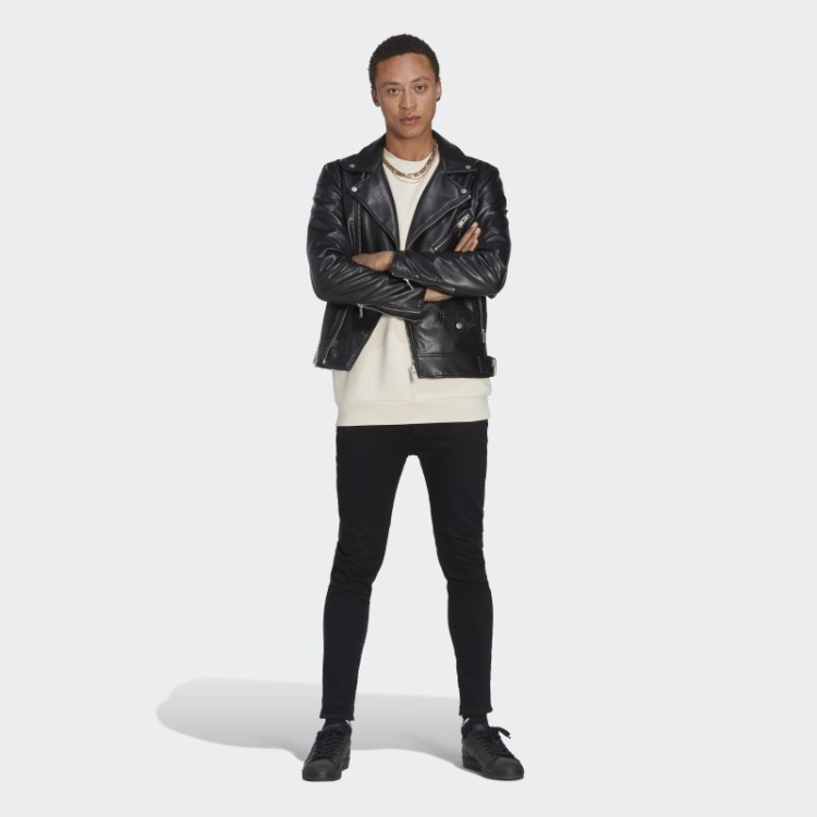 Moletom Branco Adidas Trefoil Essentials Com Gola Redonda
