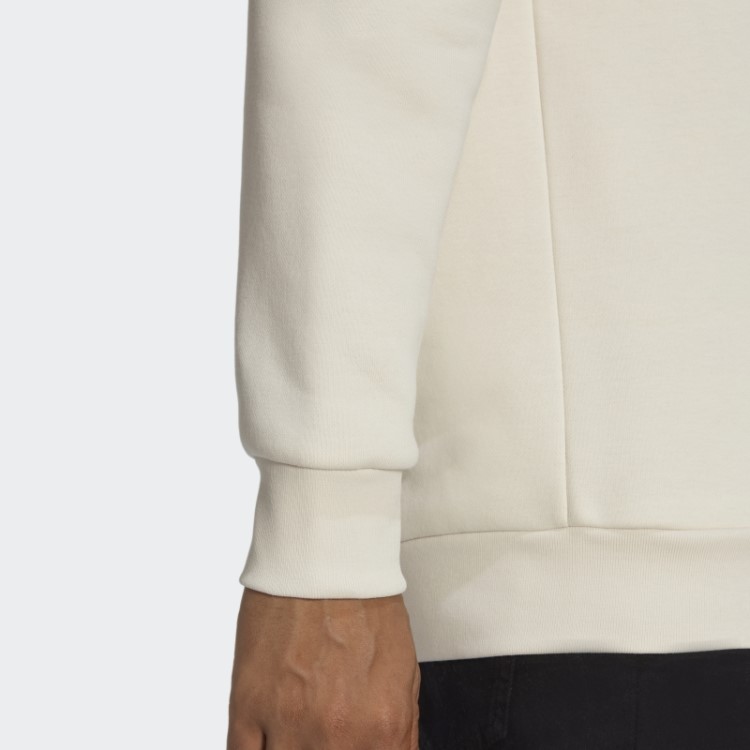 Moletom Branco Adidas Trefoil Essentials Com Gola Redonda