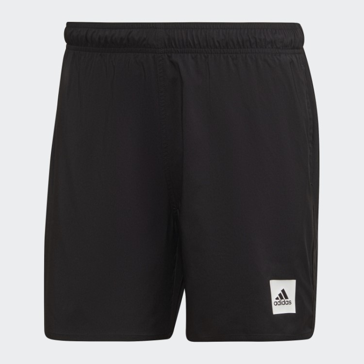 Bermuda De Banho Sólida Curta Preta Adidas