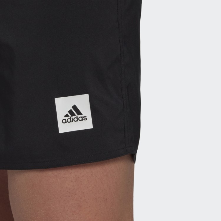 Bermuda De Banho Sólida Curta Preta Adidas