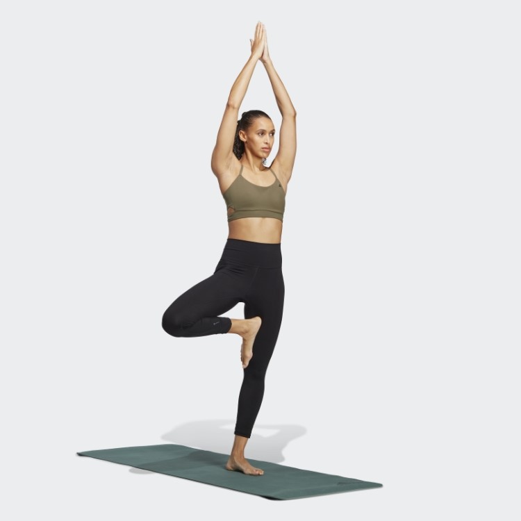 Sutiã Longline Fashion Olive Adidas Yoga Studio Com Suporte Leve