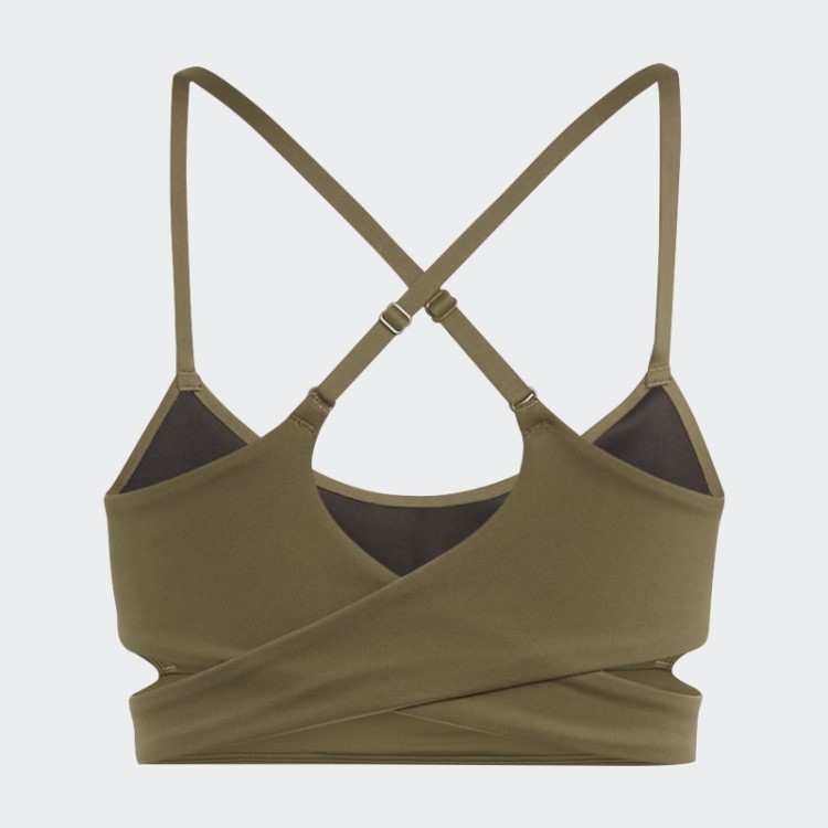 Sutiã Longline Fashion Olive Adidas Yoga Studio Com Suporte Leve