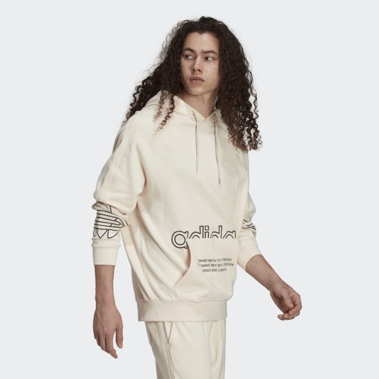Moletom Branco Com Capuz Adidas Graphics Tricolor