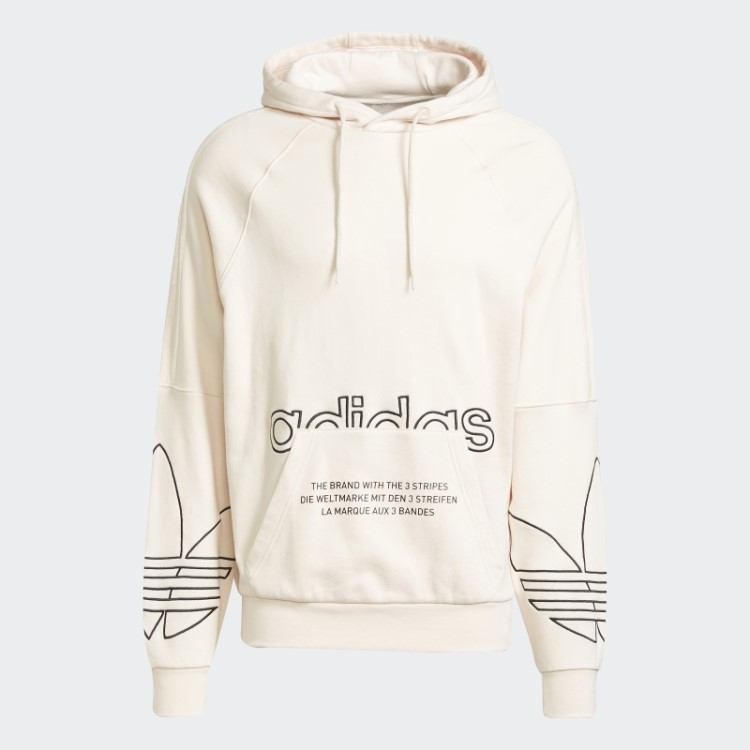 Moletom Branco Com Capuz Adidas Graphics Tricolor