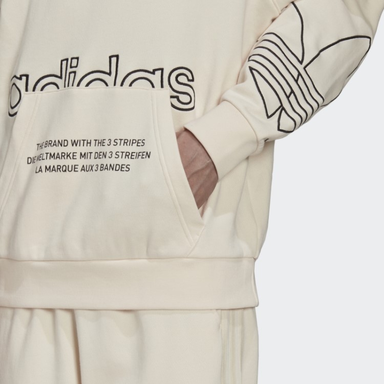 Moletom Branco Com Capuz Adidas Graphics Tricolor