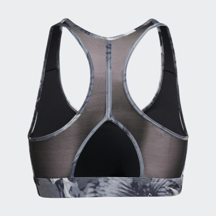 Sutiã Estampado Allover De Suporte Médio Powerreact Adidas Preto