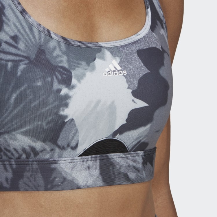 Sutiã Estampado Allover De Suporte Médio Powerreact Adidas Preto