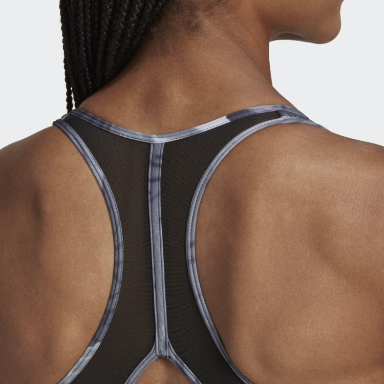 Sutiã Estampado Allover De Suporte Médio Powerreact Adidas Preto