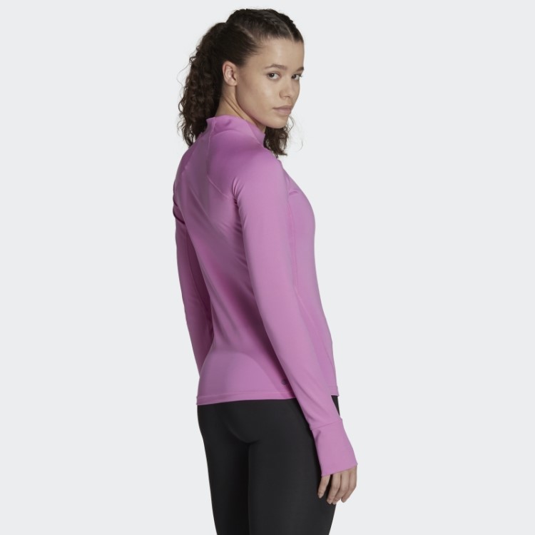 Top De Treino Manga Longa Techfit Aeroready Quente Adidas Lilás
