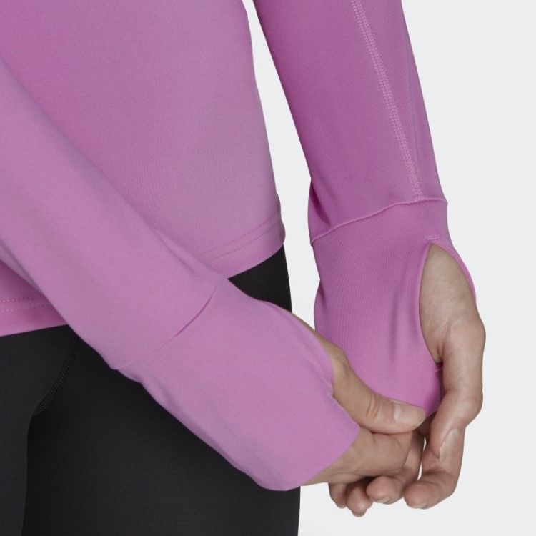 Top De Treino Manga Longa Techfit Aeroready Quente Adidas Lilás