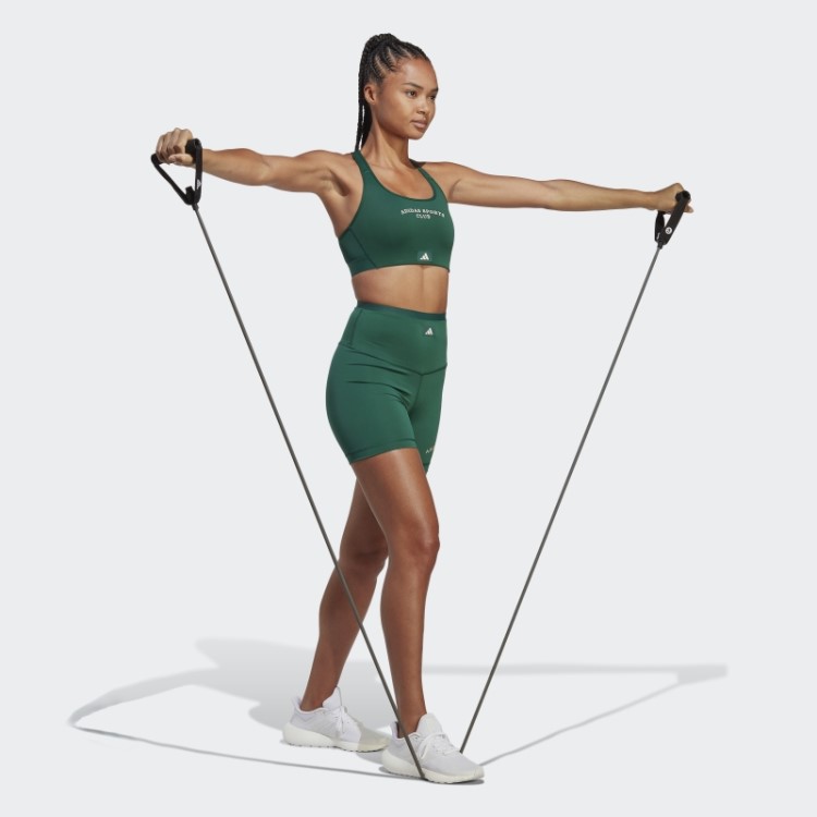 Leggings Curtas De Cintura Alta Para Clube Esportivo Verde Adidas