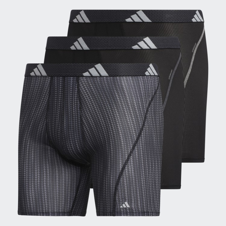 Cuecas Boxer Gráfico De Malha De Desempenho Preto 3 Pares Adidas