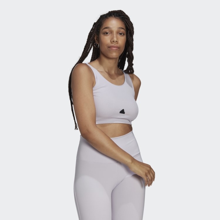Top Cropped Canelado Silver Dawn Adidas