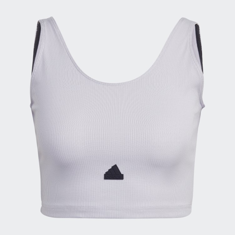 Top Cropped Canelado Silver Dawn Adidas