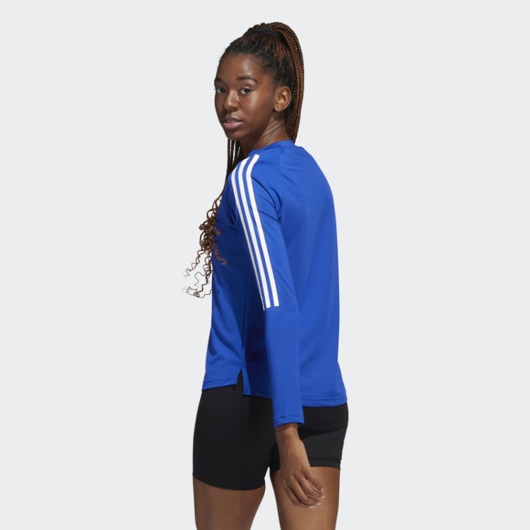Camisa Adidas Hilo Manga Longa Azul Royal