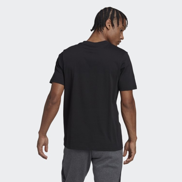 Camiseta Preta Adidas Essentials Com Estampa Camuflada