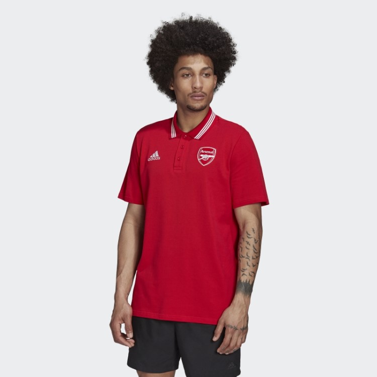 Camisa Polo Vermelha Adidas Arsenal Com As Três Listras