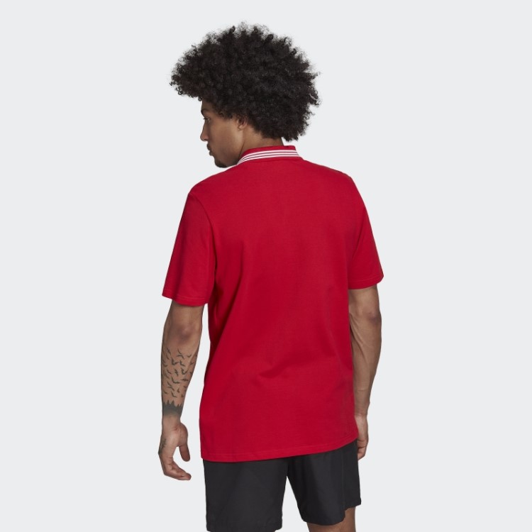 Camisa Polo Vermelha Adidas Arsenal Com As Três Listras