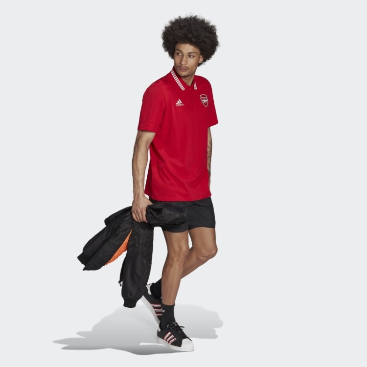 Camisa Polo Vermelha Adidas Arsenal Com As Três Listras