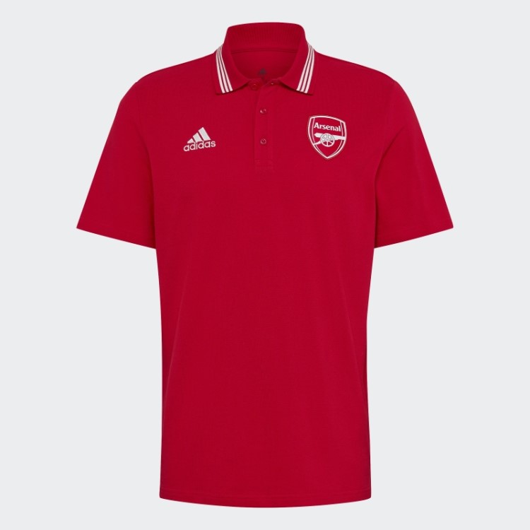 Camisa Polo Vermelha Adidas Arsenal Com As Três Listras