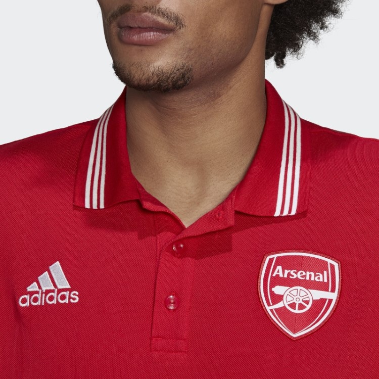 Camisa Polo Vermelha Adidas Arsenal Com As Três Listras