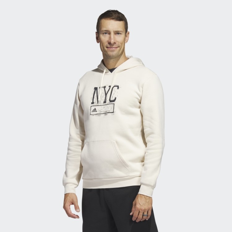 Moletom Com Capuz Branco Adidas Nyc